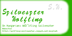 szilveszter wolfling business card